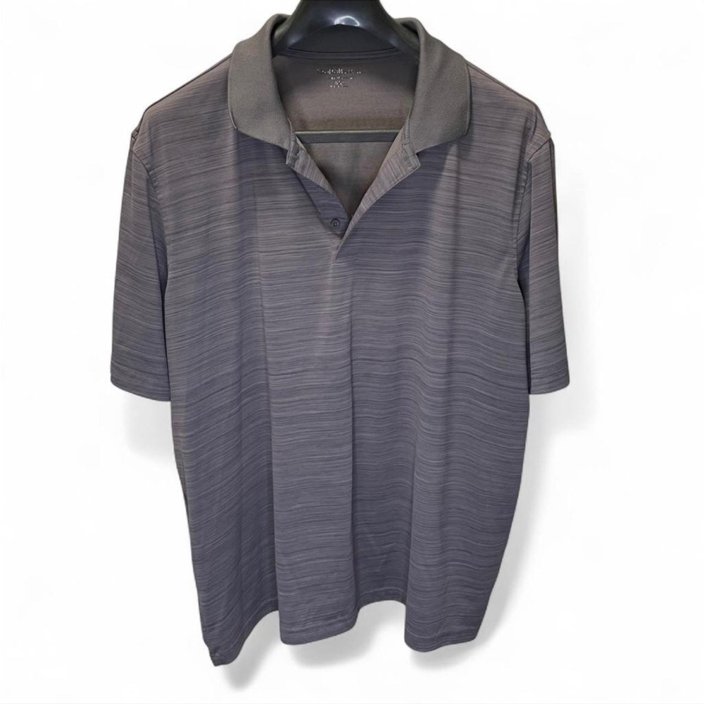 Croft & Barrow Men's Gray Textured Polo Shirt XXL Collared Performance